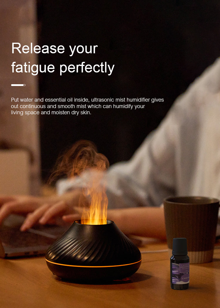 Portable Volcanic Aromatherapy Diffuser and Humidifier with LED Light