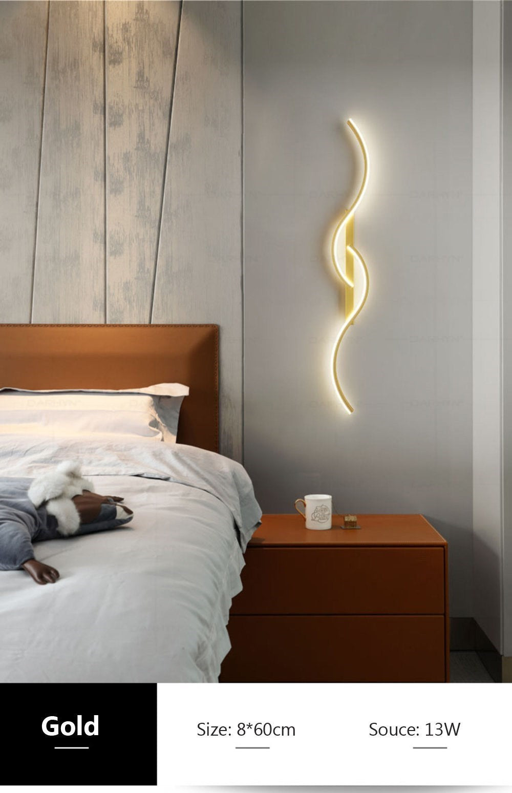 Modern LED Wall Sconce - Minimalist Long Strip Light for Bedroom, Living Room & Hallway