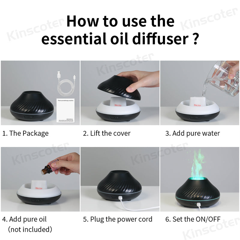 Portable Volcanic Aromatherapy Diffuser and Humidifier with LED Light