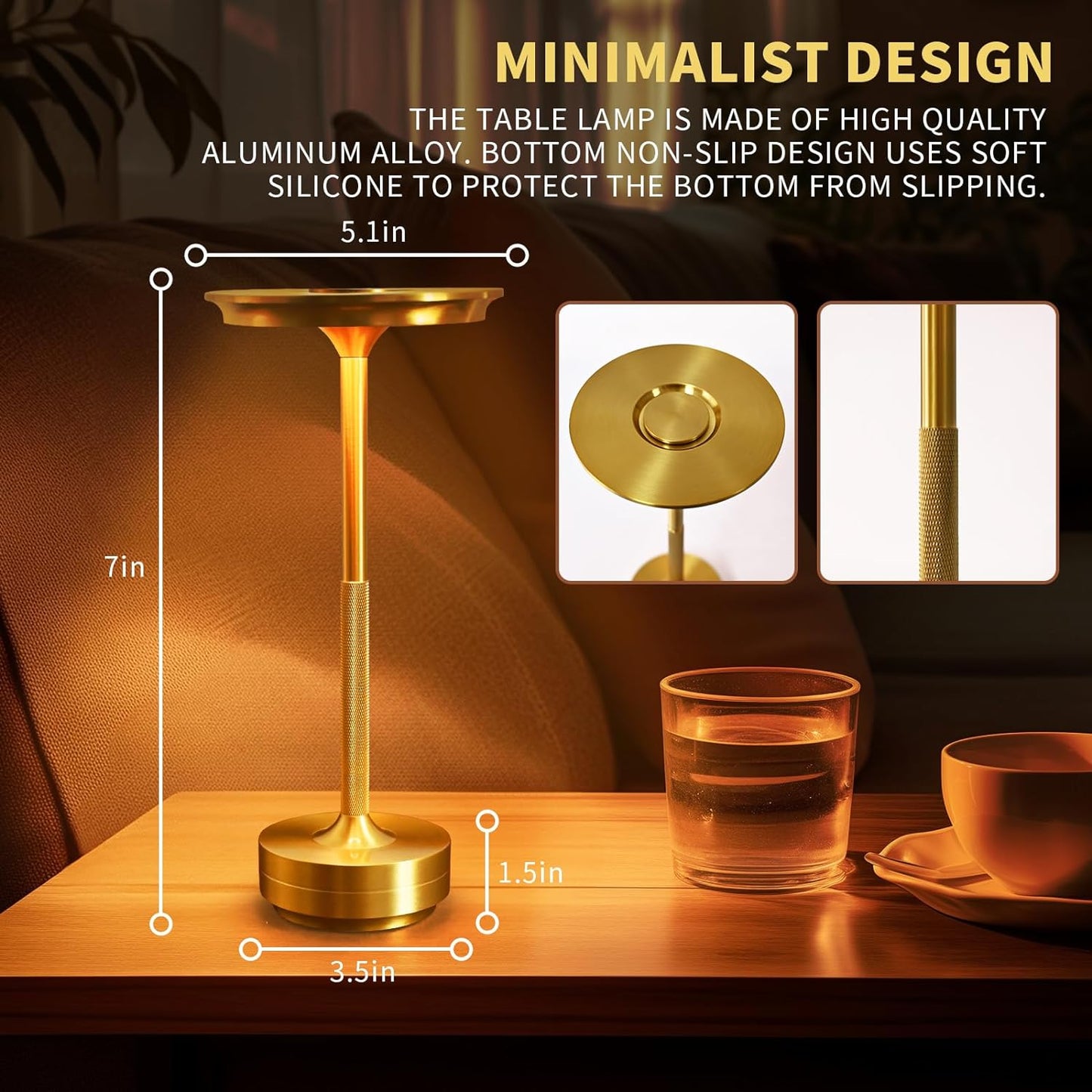 Dimmable Retro LED Table Lamp with Touch Control for Atmospheric Lighting