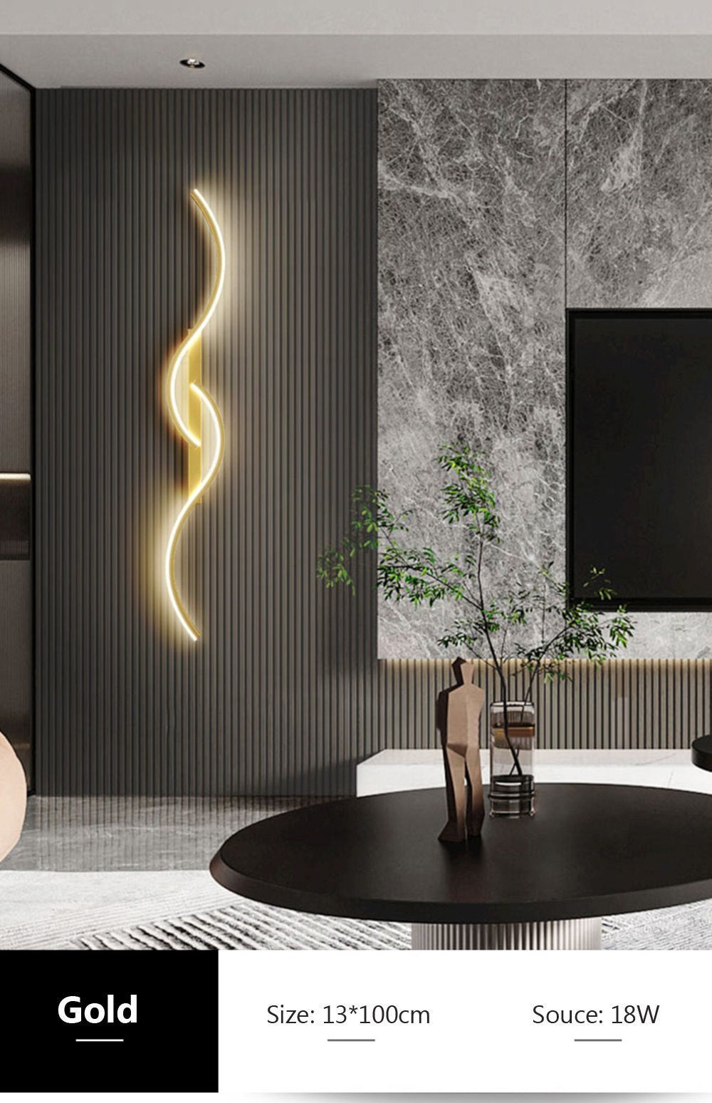 Modern LED Wall Sconce - Minimalist Long Strip Light for Bedroom, Living Room & Hallway