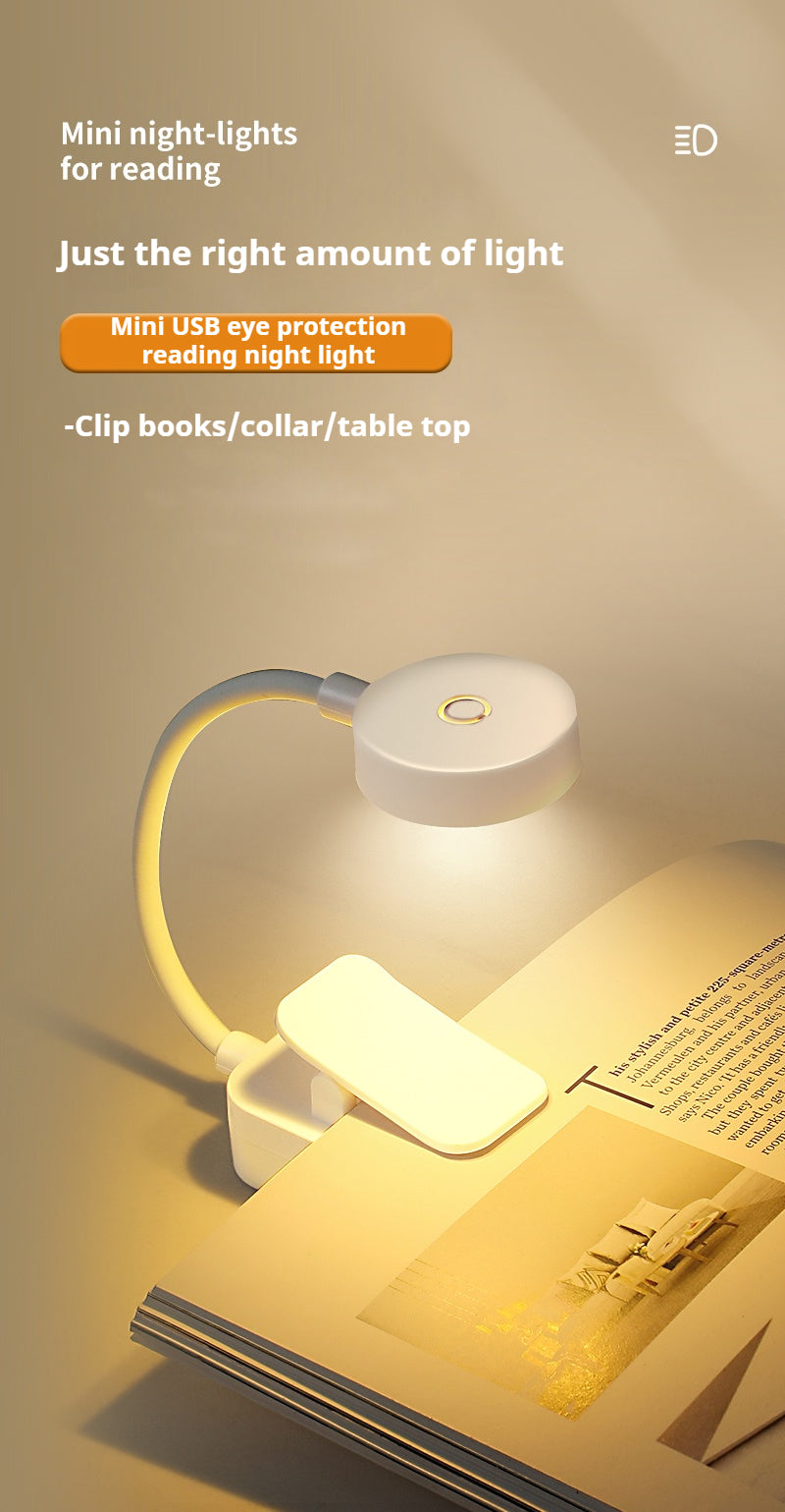 Mini Battery-Powered, Clip on Design LED Book Light for Travel