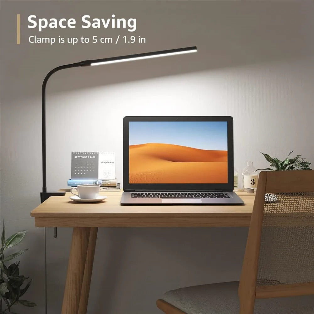 Versatile LED Desk Lamp with Single/Double Head and Eye Care 3 Lighting Options