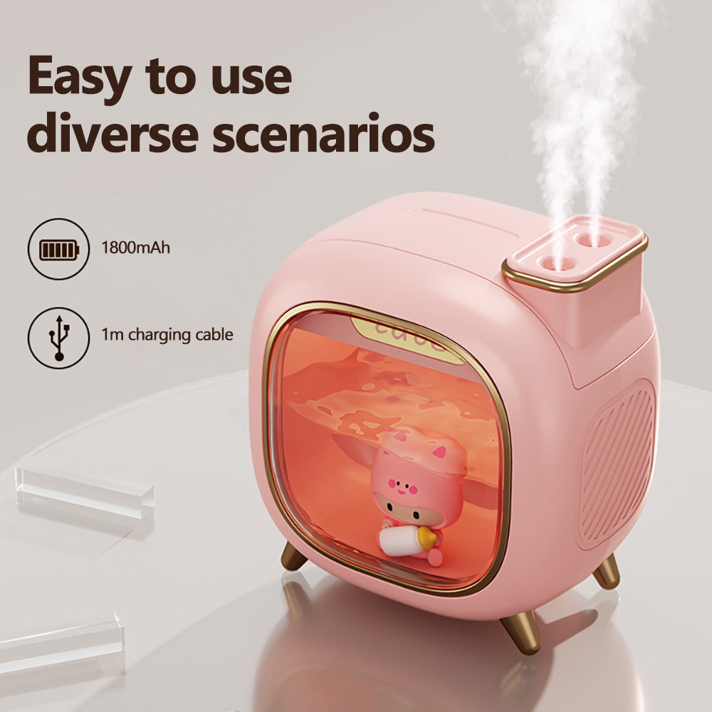 500ML Cute Ultrasonic Air Humidifier with Double Spray