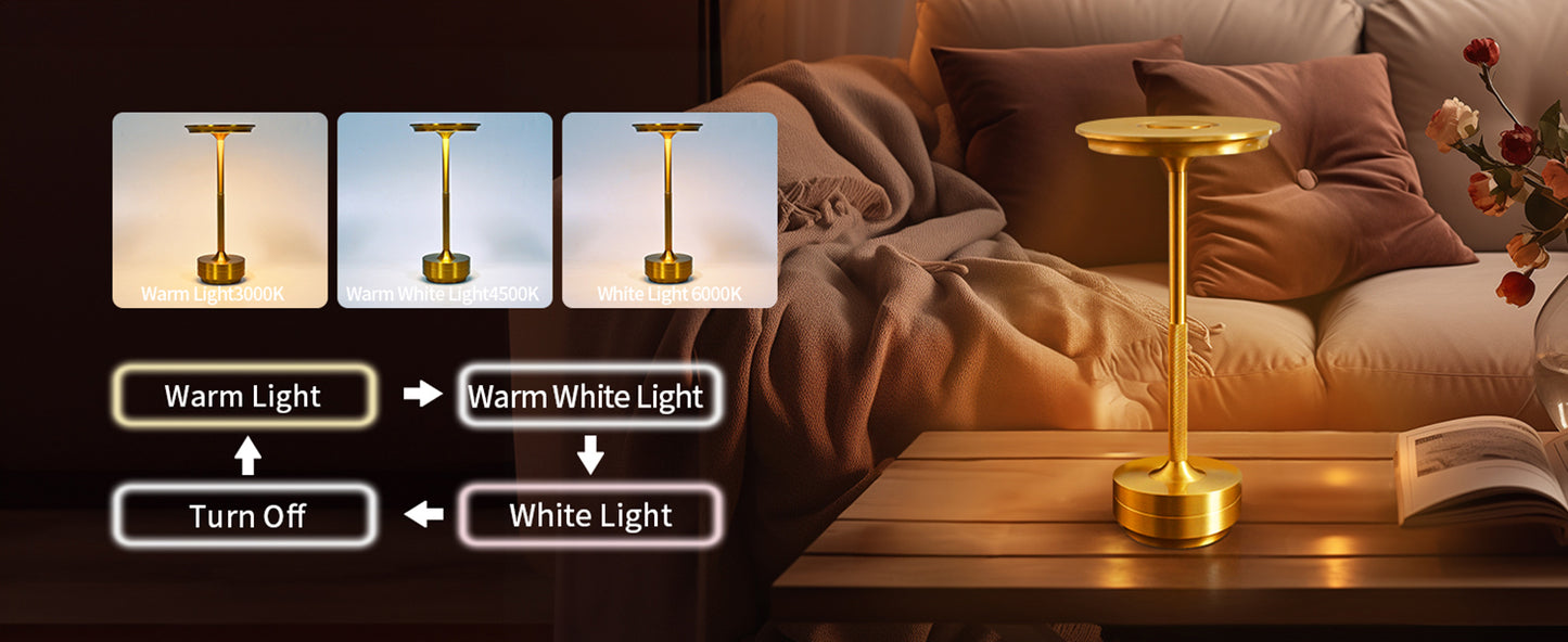 Dimmable Retro LED Table Lamp with Touch Control for Atmospheric Lighting