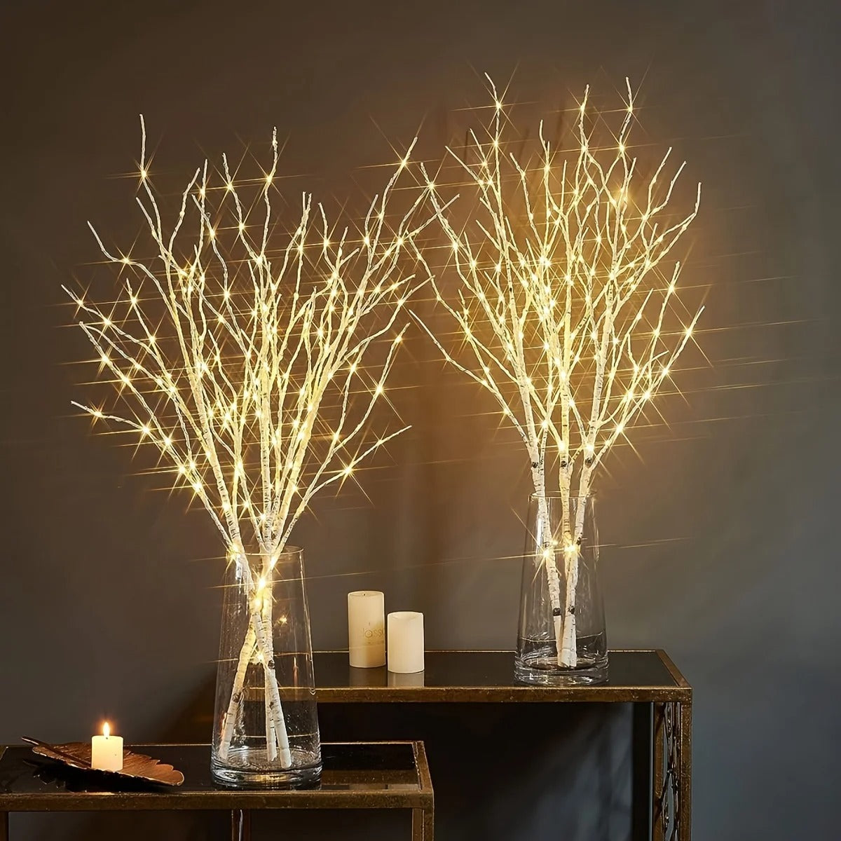 50 LED Birch Branch Light - Battery Powered for Wedding & Home Decor