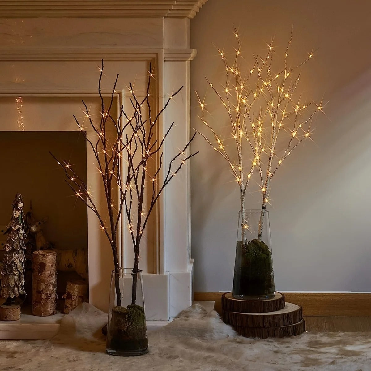 50 LED Birch Branch Light - Battery Powered for Wedding & Home Decor