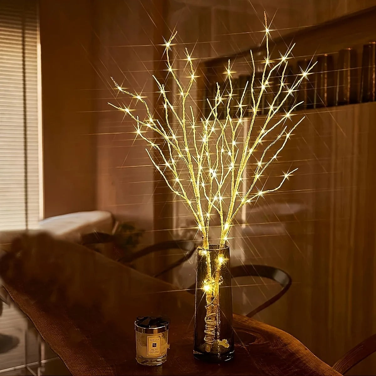 50 LED Birch Branch Light - Battery Powered for Wedding & Home Decor