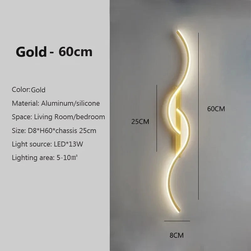 Modern LED Wall Sconce - Minimalist Long Strip Light for Bedroom, Living Room & Hallway