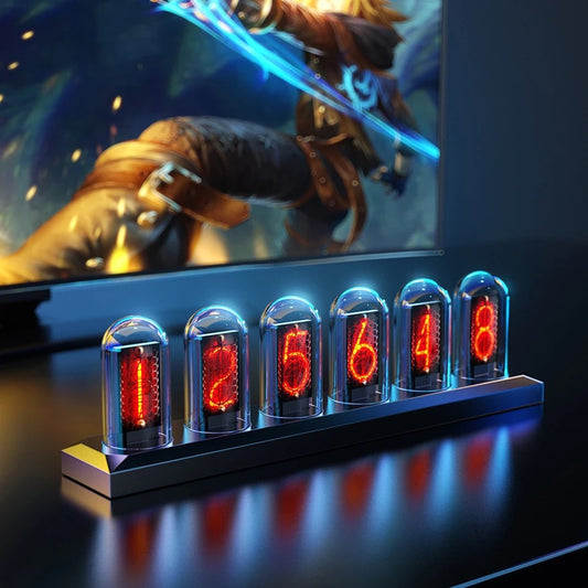 Customizable RGB Nixie Tube Clock for Gaming , Office & Home Decoration