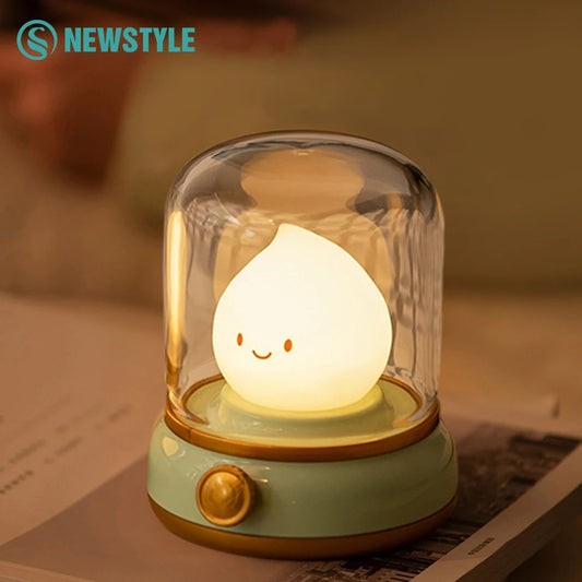 Kerosene LED Night Light - USB Rechargaeble Flameless Candle With Two Modes