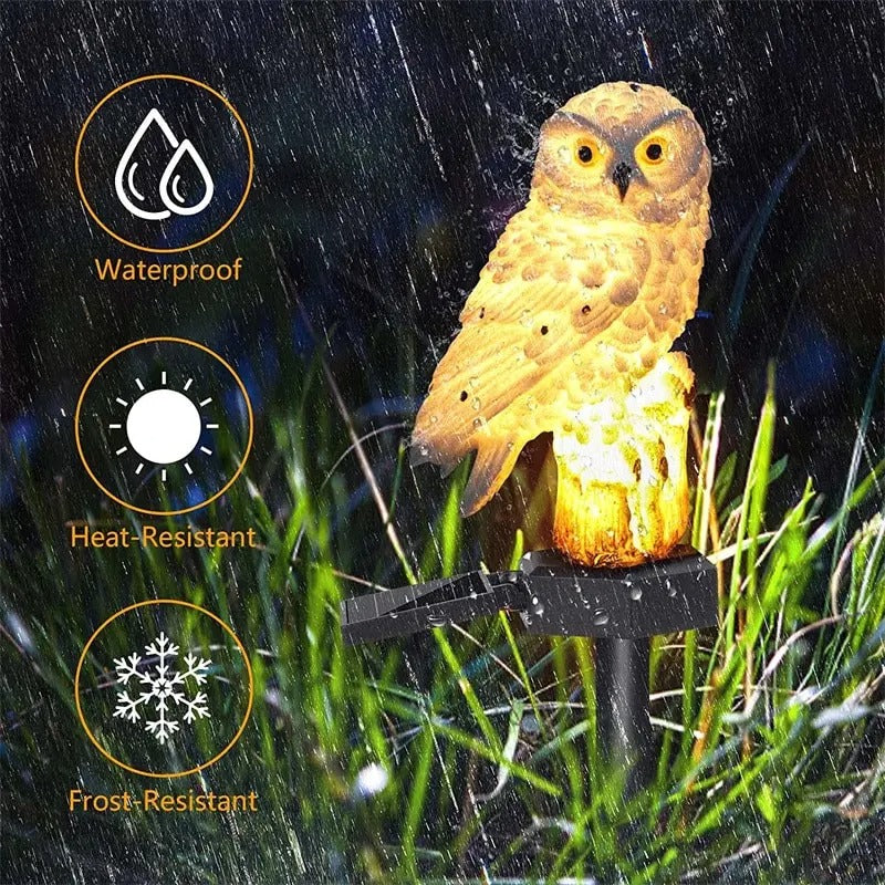 Solar Owl Garden Light - Waterproof Outdoor LED Lawn Lamp