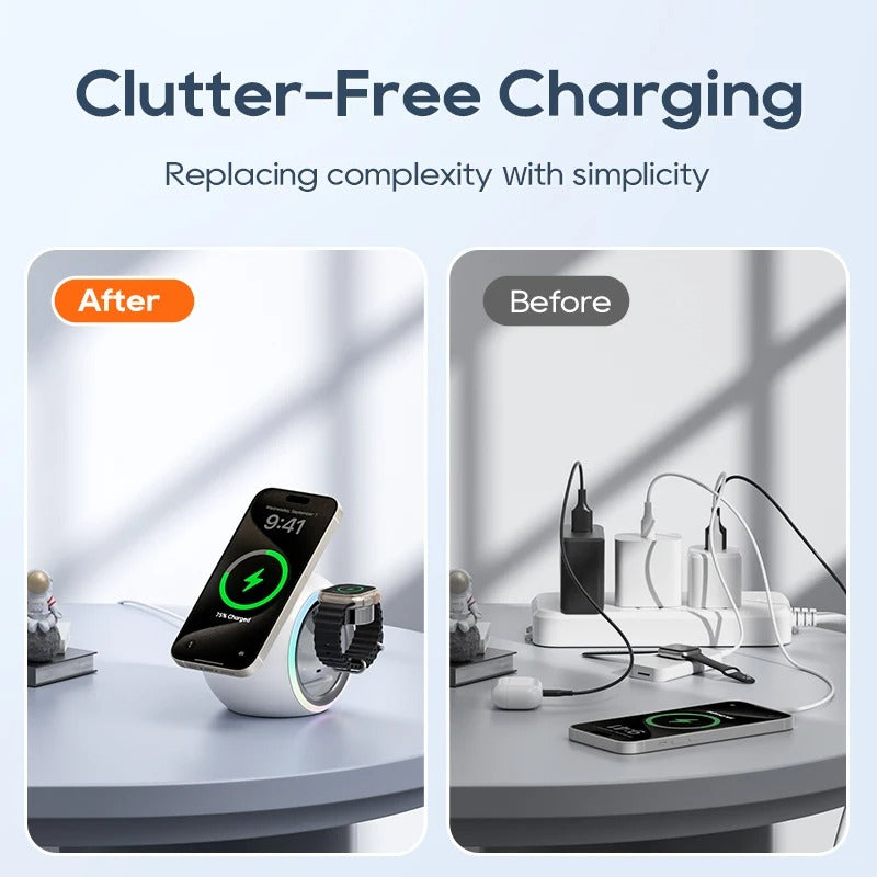 Kuulaa Magnetic 3-in-1 Wireless Charging Station for Smart Phone , AirPods & Apple Watch