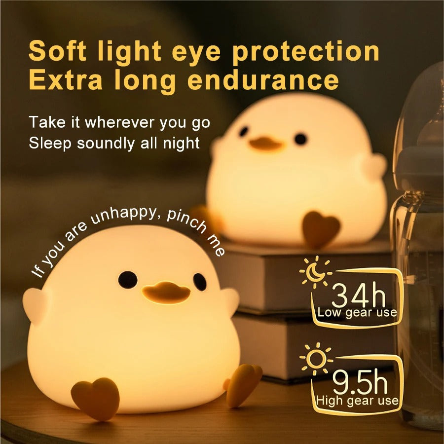 Duck Silicone Night Light - Touch & Dimmable With Timer