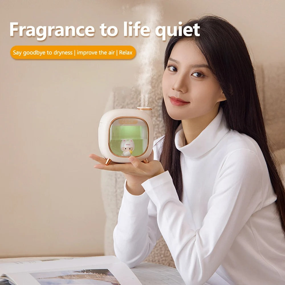 500ML Cute Ultrasonic Air Humidifier with Double Spray