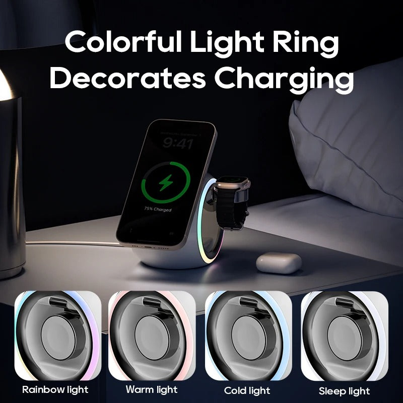 Kuulaa Magnetic 3-in-1 Wireless Charging Station for Smart Phone , AirPods & Apple Watch