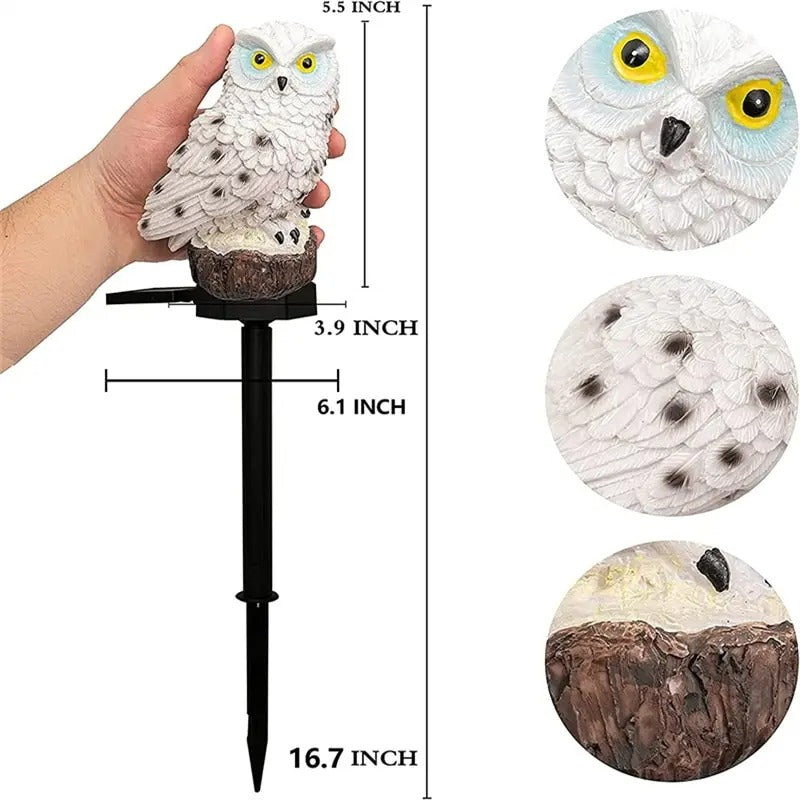 Solar Owl Garden Light - Waterproof Outdoor LED Lawn Lamp