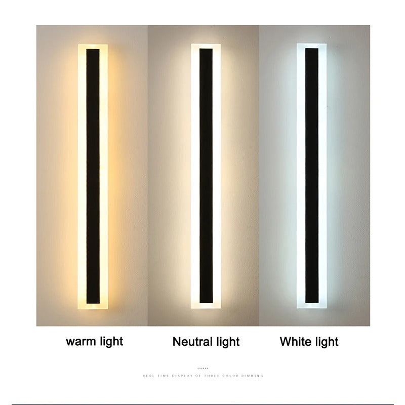 Modern LED Waterproof Outdoor Wall Sconce - IP65 Rated, Black, 110V/220V