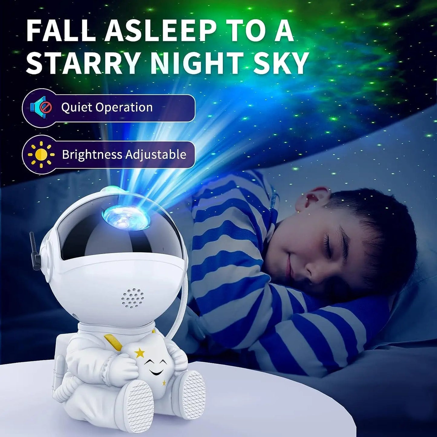 Astronaut Star Projector - Galaxy & Nebula Night Light for Kids