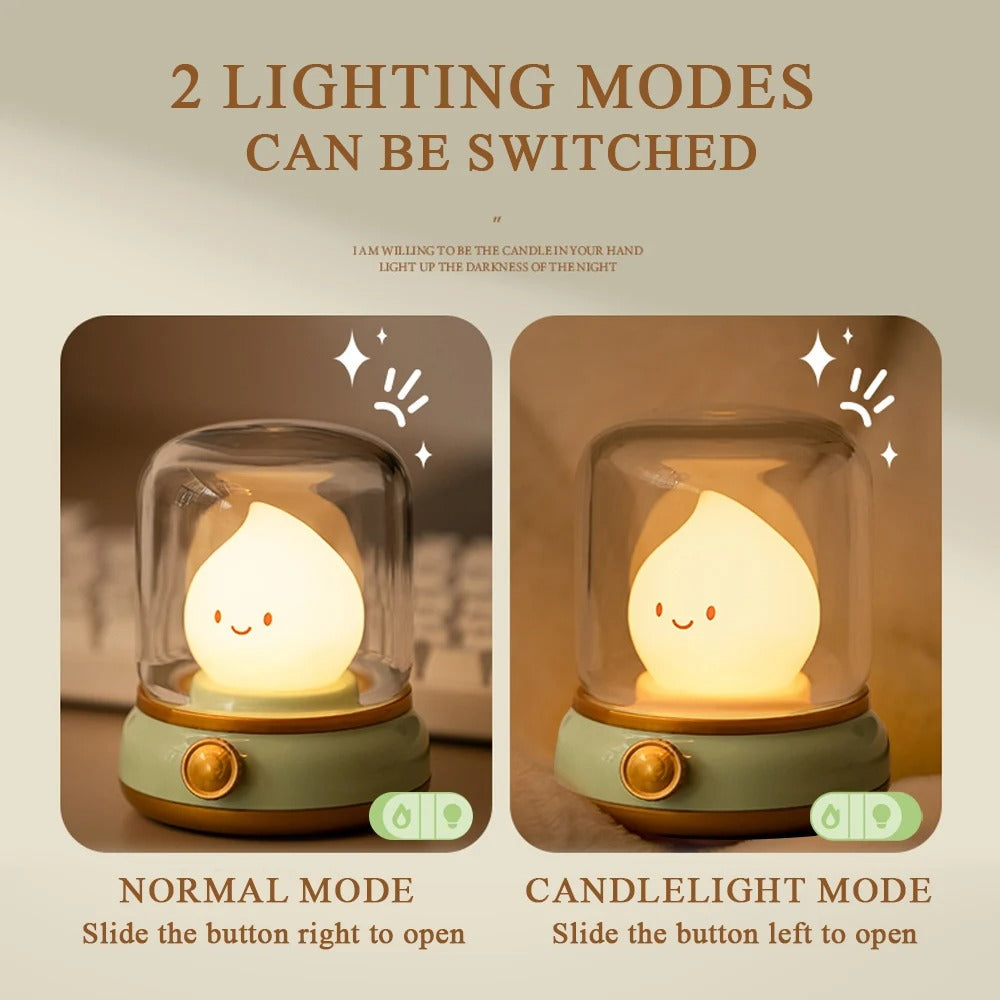 Kerosene LED Night Light - USB Rechargaeble Flameless Candle With Two Modes