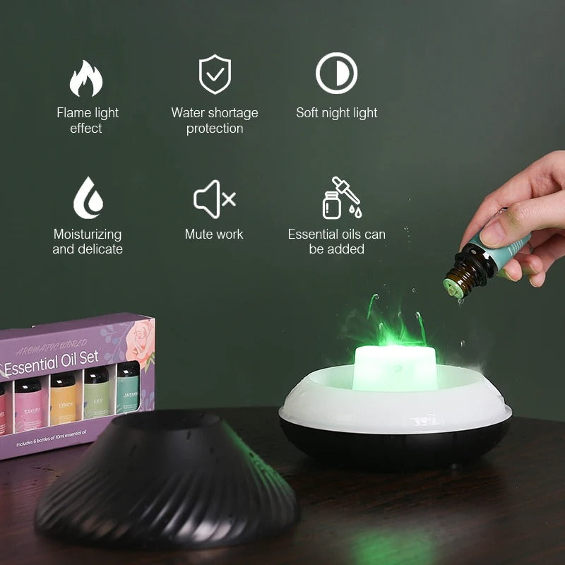 Portable Volcanic Aromatherapy Diffuser and Humidifier with LED Light