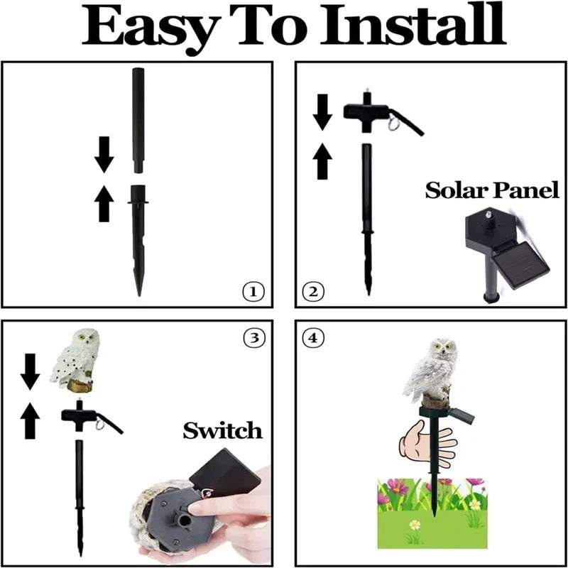 Solar Owl Garden Light - Waterproof Outdoor LED Lawn Lamp