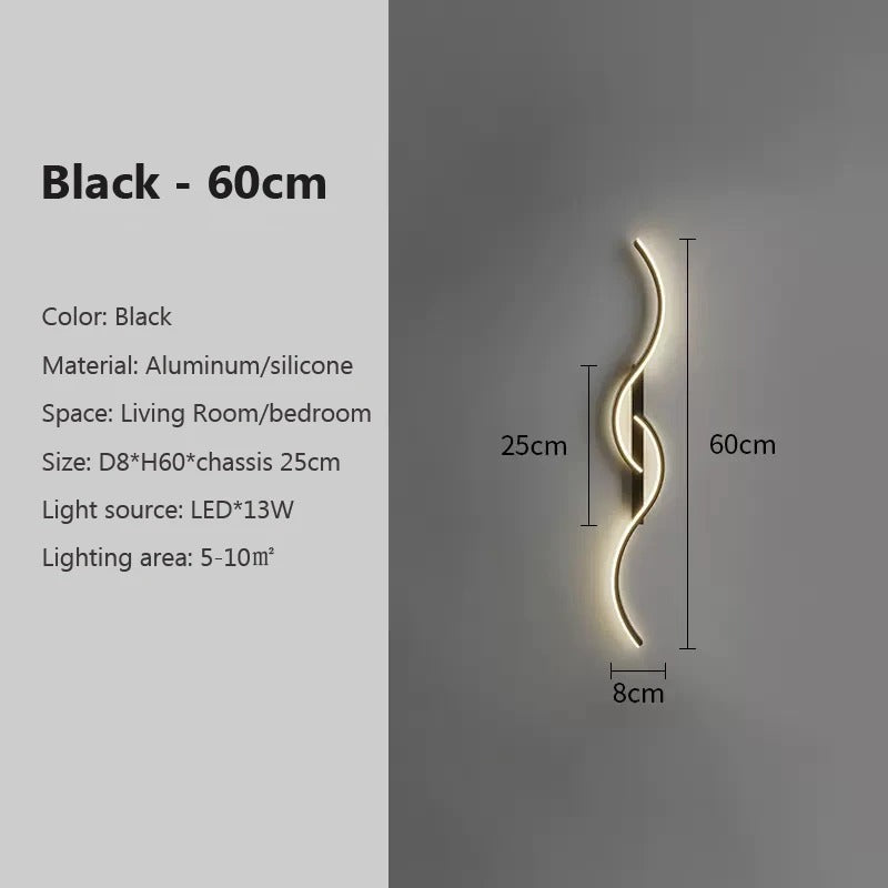 Modern LED Wall Sconce - Minimalist Long Strip Light for Bedroom, Living Room & Hallway