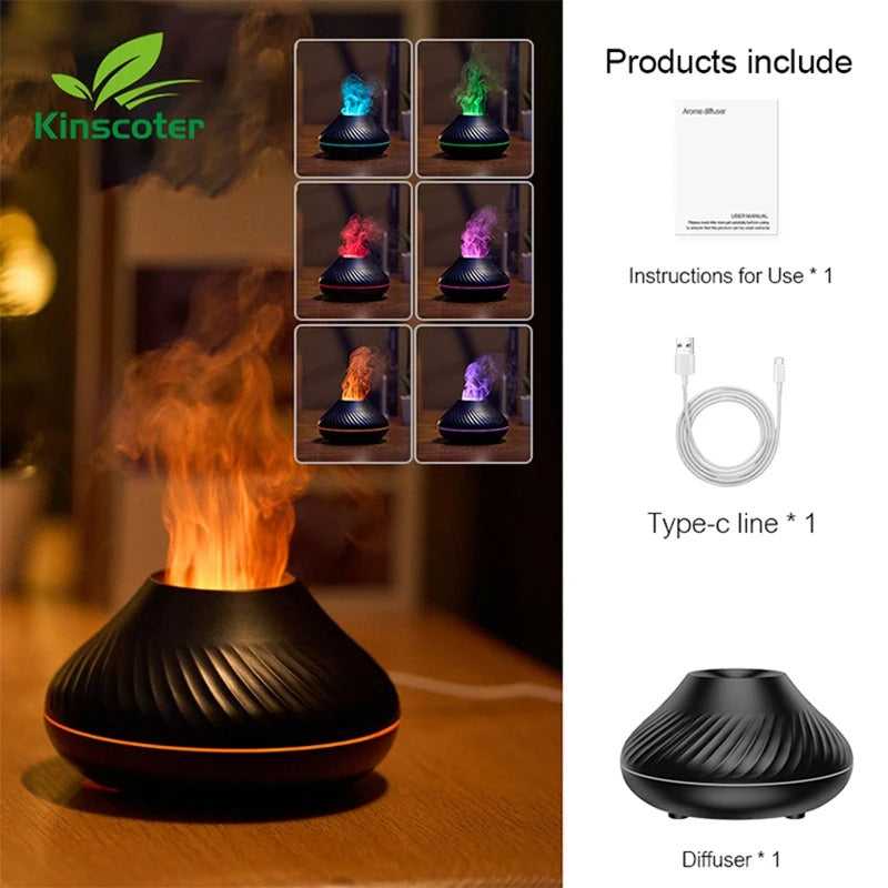 Portable Volcanic Aromatherapy Diffuser and Humidifier with LED Light