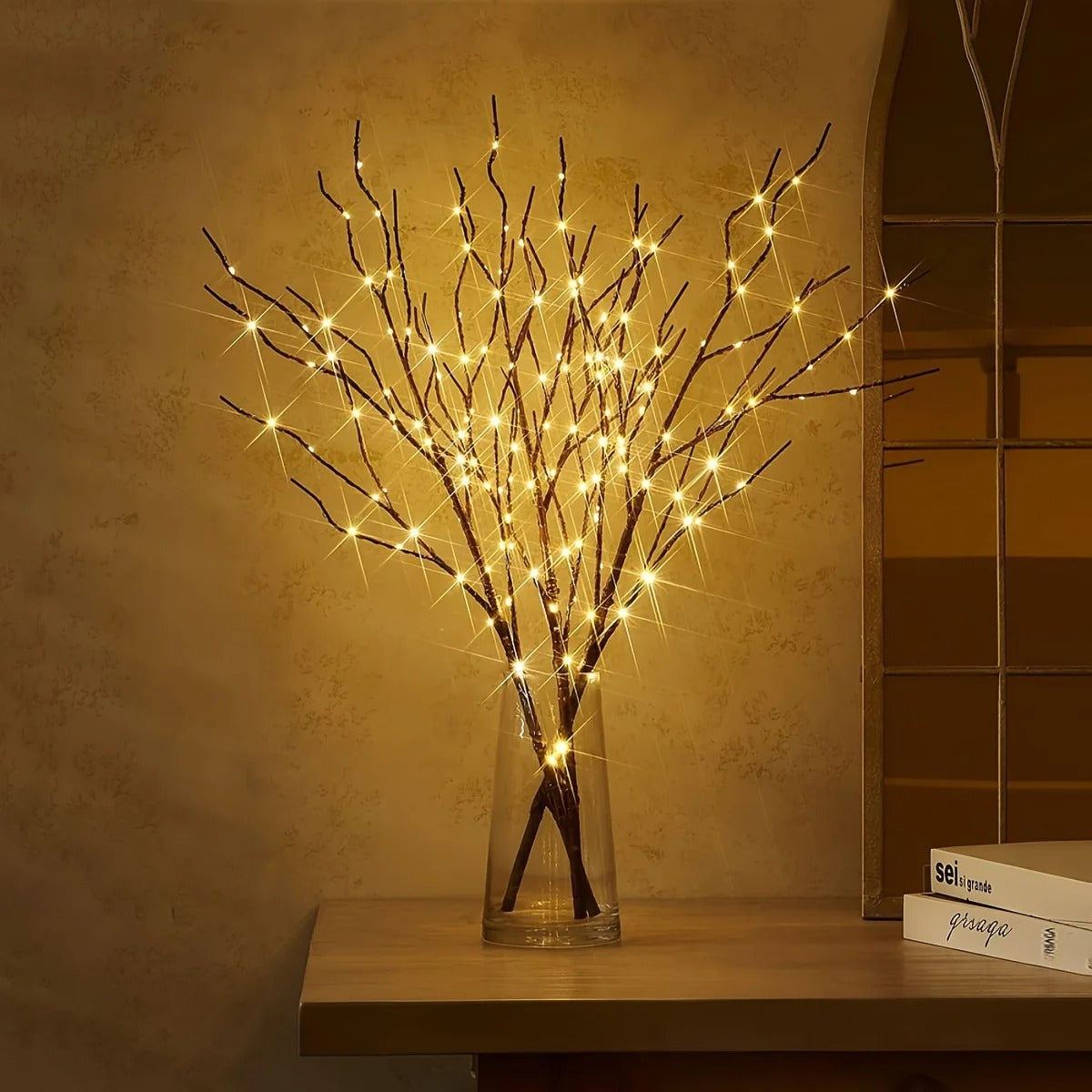 50 LED Birch Branch Light - Battery Powered for Wedding & Home Decor