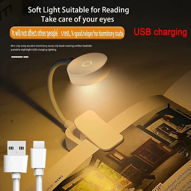 Mini Battery-Powered, Clip on Design LED Book Light for Travel