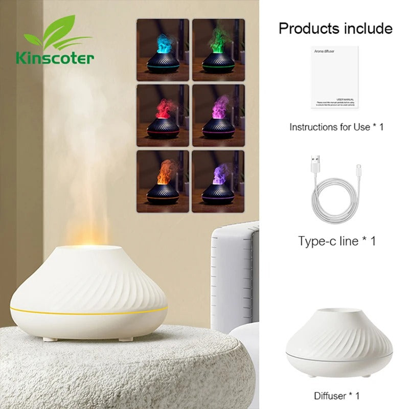 Portable Volcanic Aromatherapy Diffuser and Humidifier with LED Light