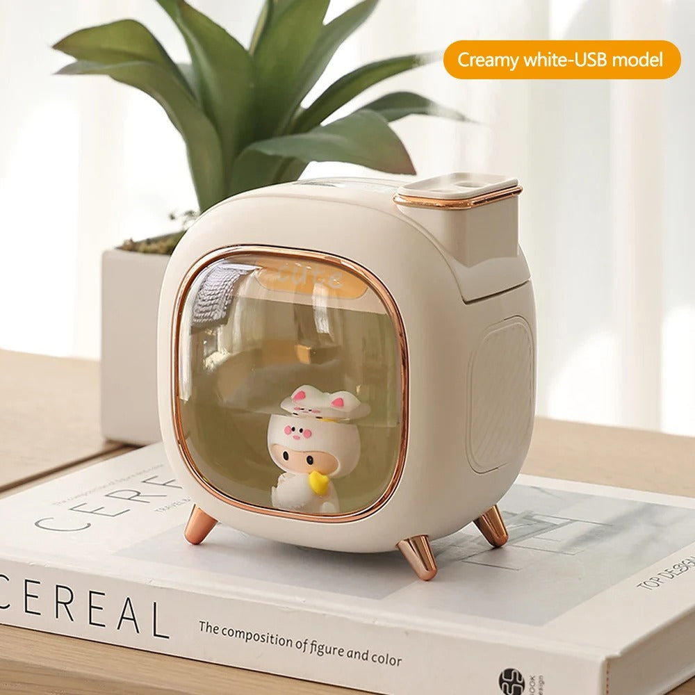 500ML Cute Ultrasonic Air Humidifier with Double Spray