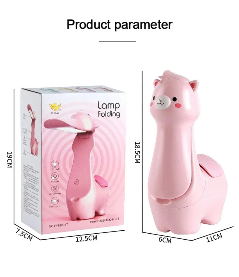 TrendoMark Alpaca LED Pen Holder Lamp – USB Rechargeable Foldable Night Light for Kids & Students