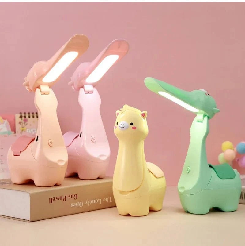 TrendoMark Alpaca LED Pen Holder Lamp – USB Rechargeable Foldable Night Light for Kids & Students