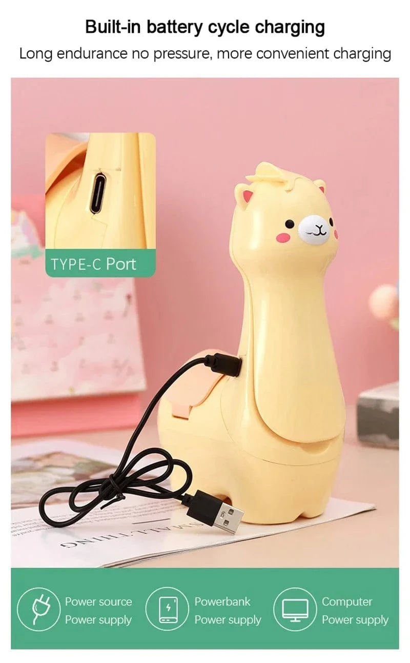 TrendoMark Alpaca LED Pen Holder Lamp – USB Rechargeable Foldable Night Light for Kids & Students