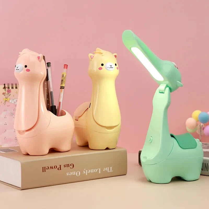 TrendoMark Alpaca LED Pen Holder Lamp – USB Rechargeable Foldable Night Light for Kids & Students