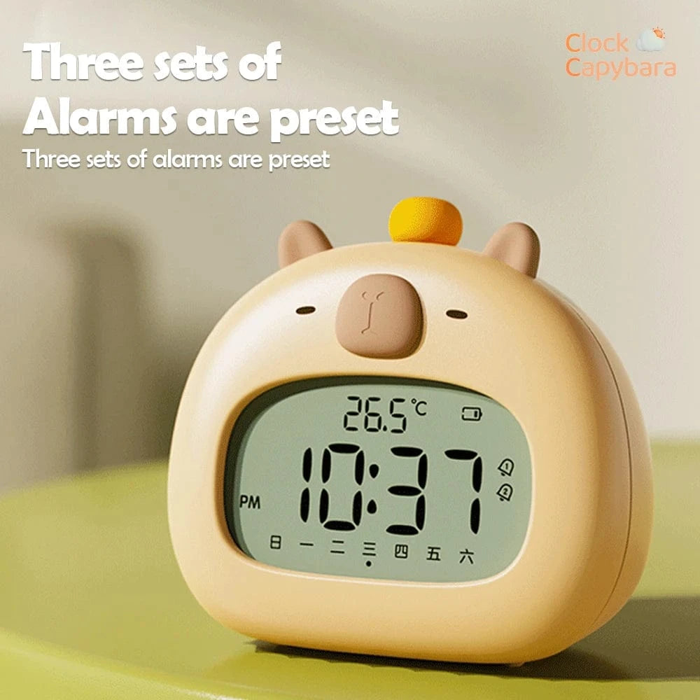 TrendoMark Capybara Touch Night Light & Alarm Clock – Nursery Sleep Lamp for Kids & Toddlers