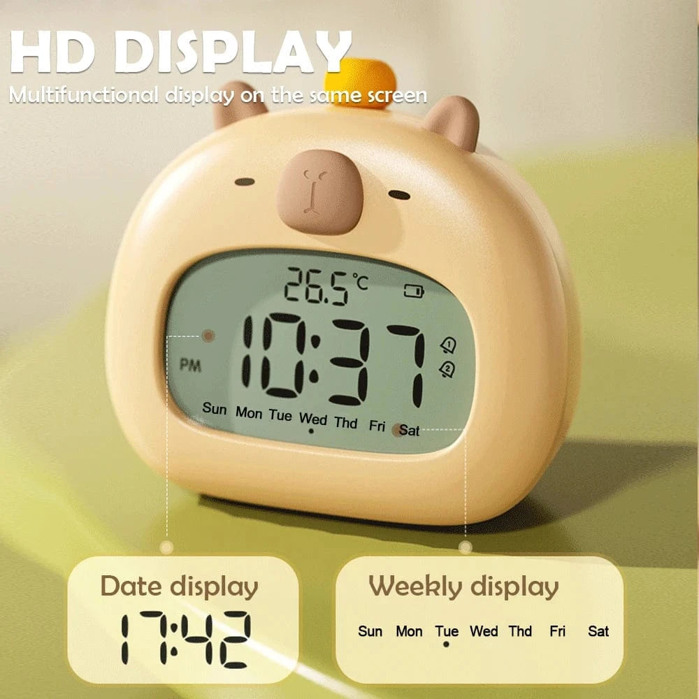 TrendoMark Capybara Touch Night Light & Alarm Clock – Nursery Sleep Lamp for Kids & Toddlers
