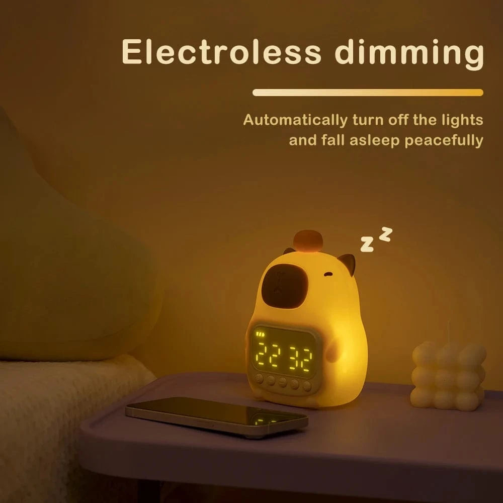 TrendoMark Capybara Touch Night Light & Alarm Clock – Nursery Sleep Lamp for Kids & Toddlers