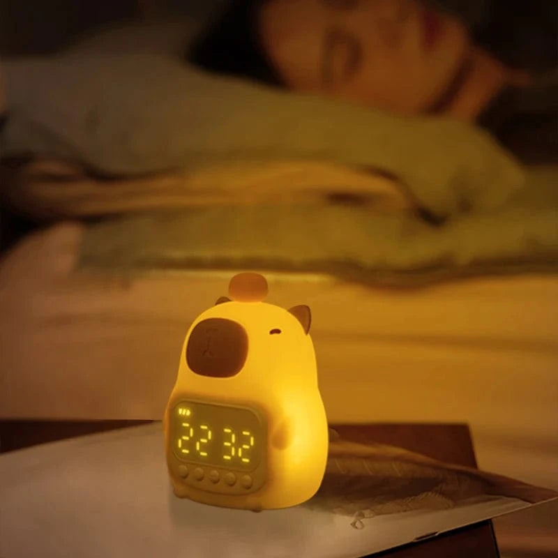 TrendoMark Capybara Touch Night Light & Alarm Clock – Nursery Sleep Lamp for Kids & Toddlers