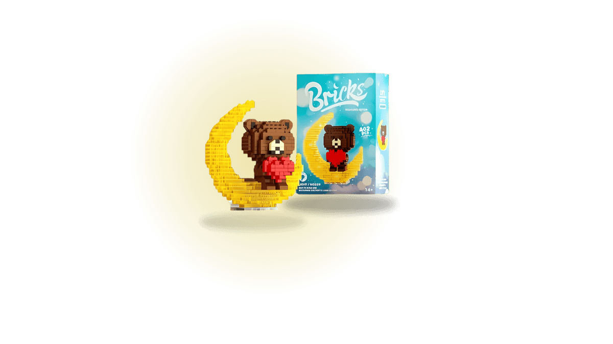 TrendoMark W2239 Cute Bear Light-Up Blocks Creative LED Building Toy – Fun & Educational Birthday Gift