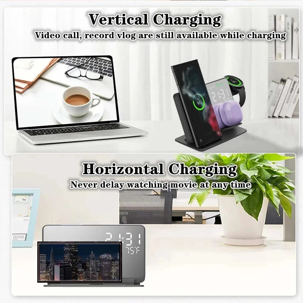 TrendoMark Galaxy TrioCharge Dock – 3-in-1 Fast Wireless Charger for Samsung Watch, Phone & Buds