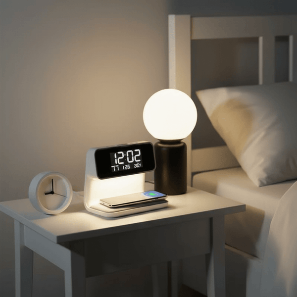 TrendoMark White GlowCharge Alarm Clock™