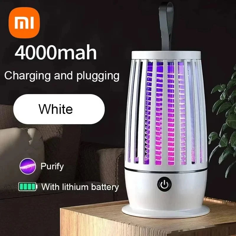 TrendoMark White With battery Xiaomi Mosquito Killer Lamp – Silent USB Bug Zapper for Indoor & Outdoor Use