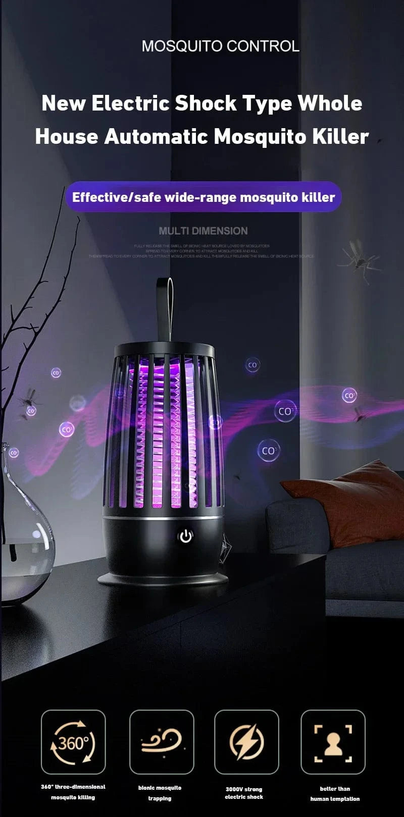 TrendoMark Xiaomi Mosquito Killer Lamp – Silent USB Bug Zapper for Indoor & Outdoor Use