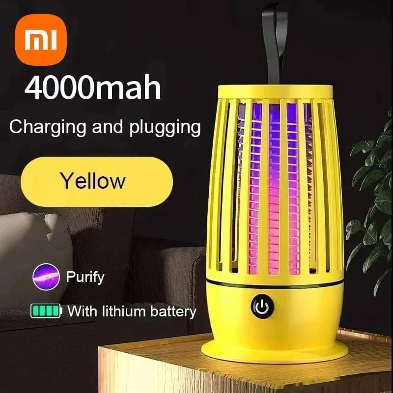 TrendoMark Yellow With battery Xiaomi Mosquito Killer Lamp – Silent USB Bug Zapper for Indoor & Outdoor Use
