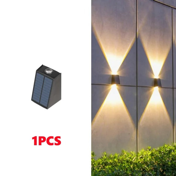 LED Solar Up & Down Wall Light - Waterproof Outdoor Lamp for Garden, Porch & Courtyard