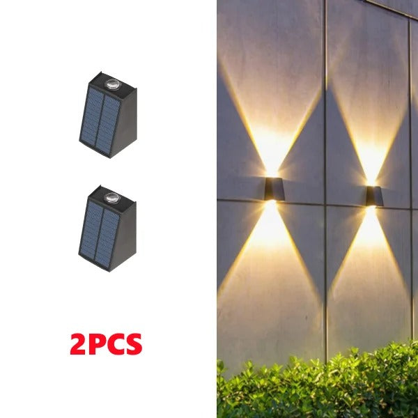 LED Solar Up & Down Wall Light - Waterproof Outdoor Lamp for Garden, Porch & Courtyard