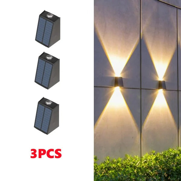 LED Solar Up & Down Wall Light - Waterproof Outdoor Lamp for Garden, Porch & Courtyard