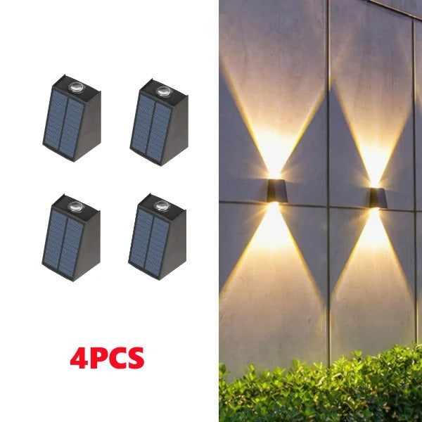 LED Solar Up & Down Wall Light - Waterproof Outdoor Lamp for Garden, Porch & Courtyard